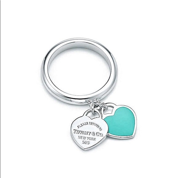 Tiffany Sz 75 Double Heart Tag Ring 